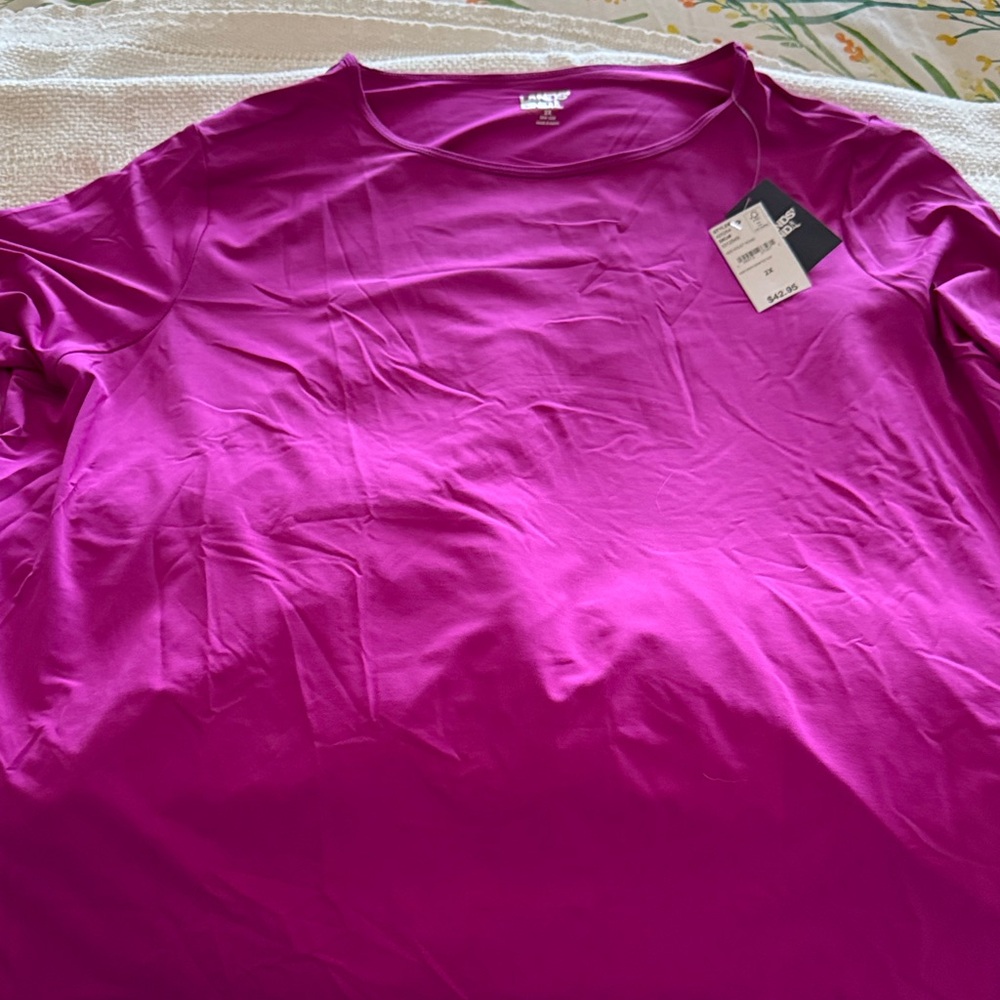 Lands' End Violet Rose  Long Sleeve Swim Shirt